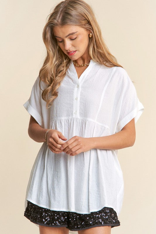 Gracie Button Down SS Top