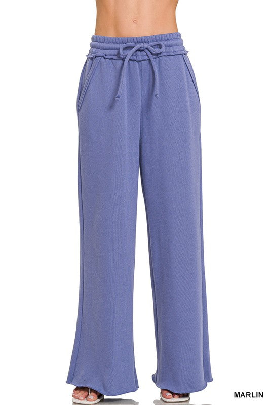 Zenana Fleece Wide Leg Sweatpants