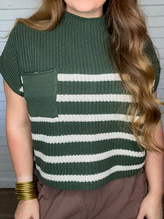 Zenana SS Striped Sweater