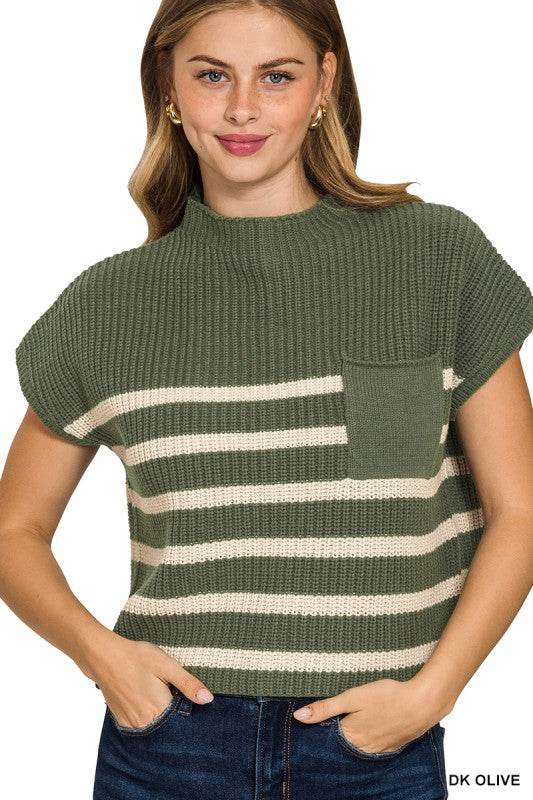 Zenana SS Striped Sweater