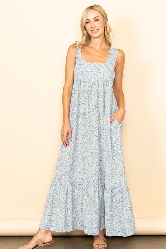 Evelyn Floral Back Tie Maxi Dress