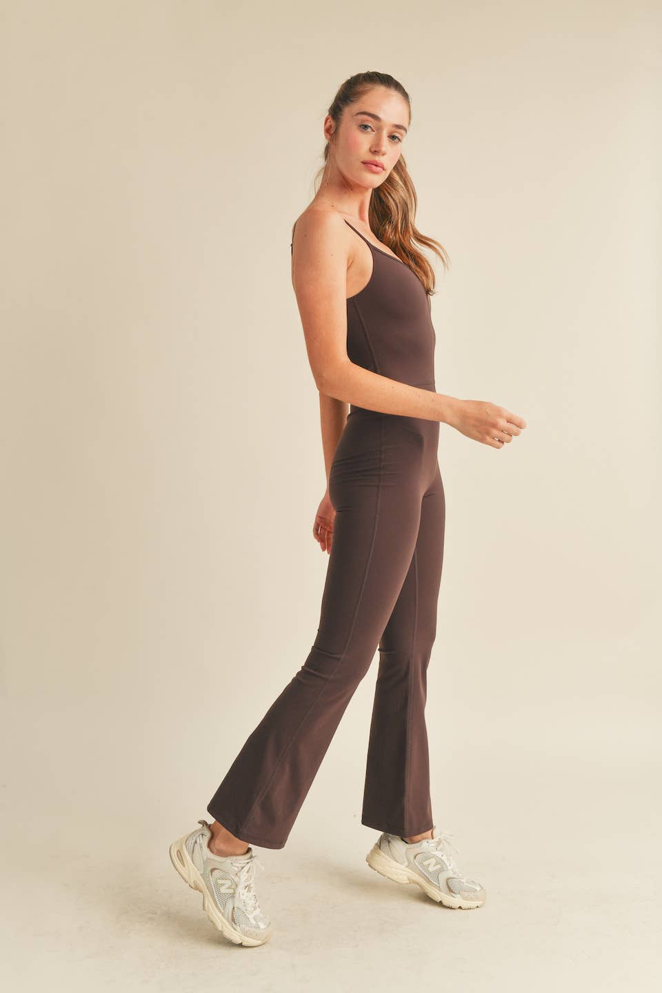 Dark Chocolate Flare Leg Jumpsuit