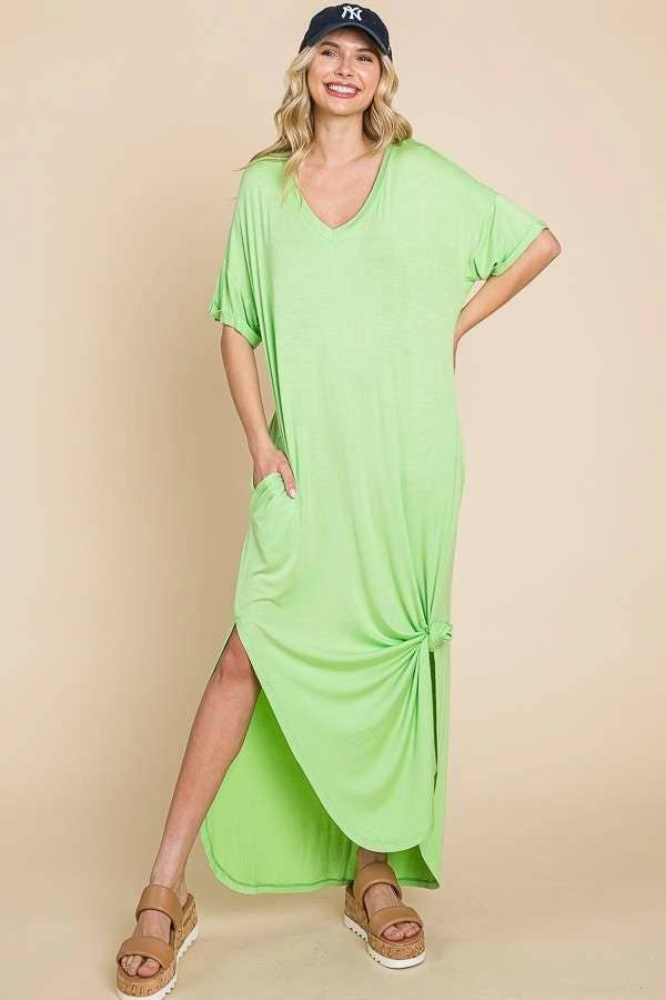 Oversized Short Sleeve Maxi Dress