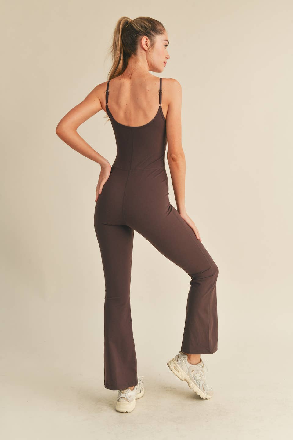 Dark Chocolate Flare Leg Jumpsuit