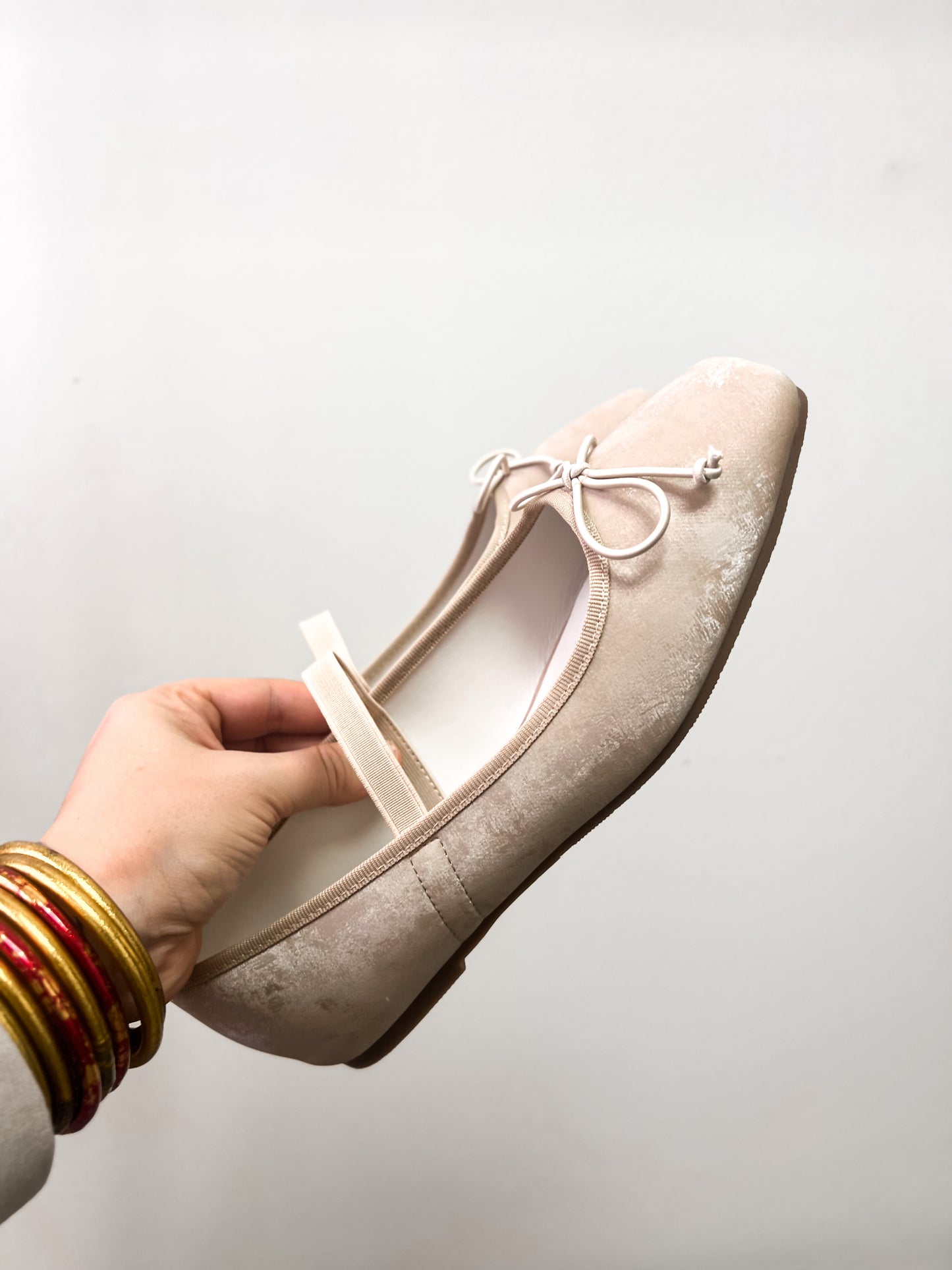 London Suede Ballet Pointe Flats