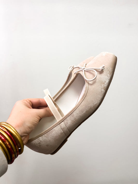 London Suede Ballet Pointe Flats