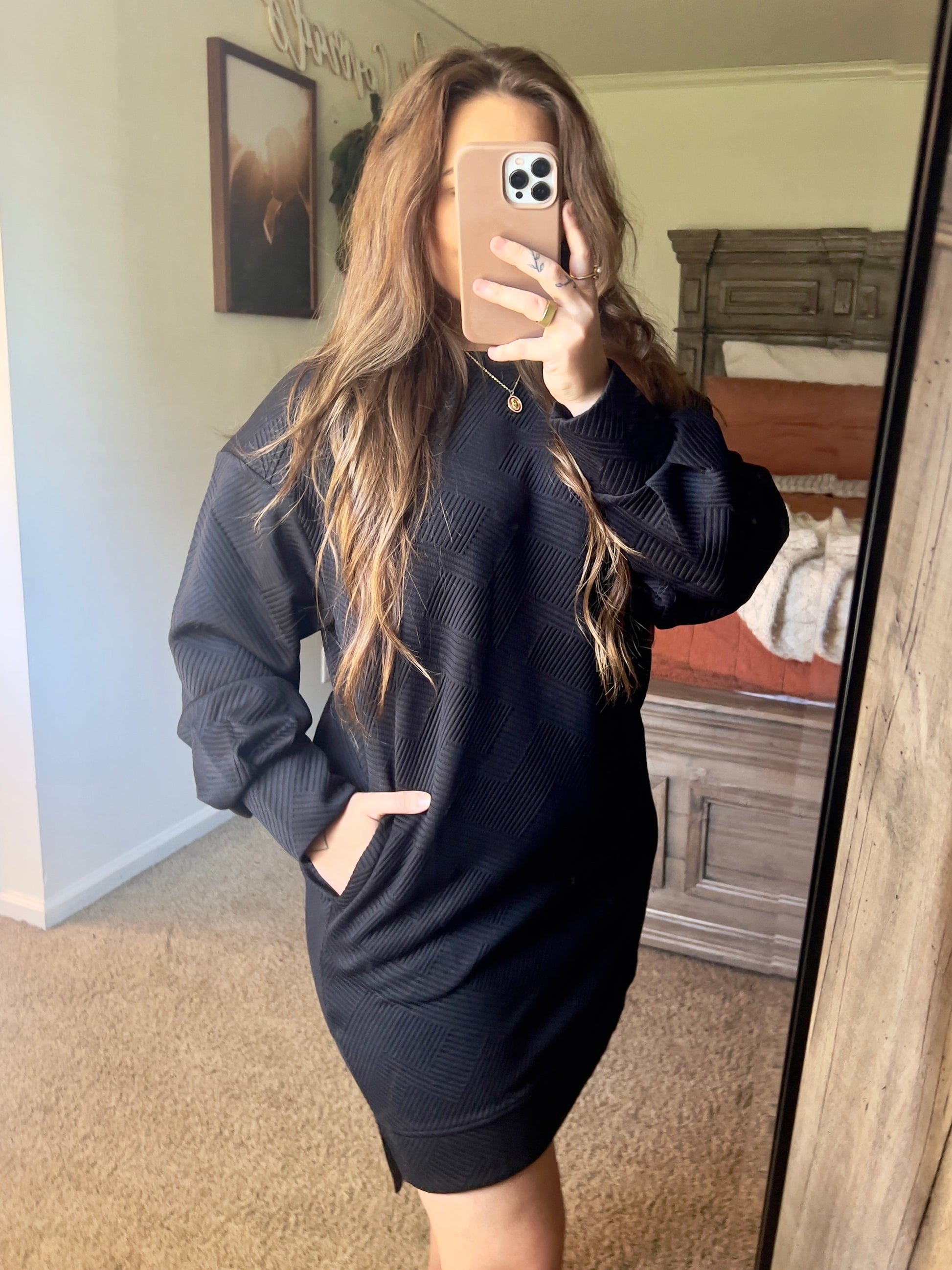 reign knit dress Most Loved Rheanna wears the Reign Knit Midi Dress. Designed in our signature clean, compact rib, the Reign Knit Dress can be worn alone or layered for cooler weather