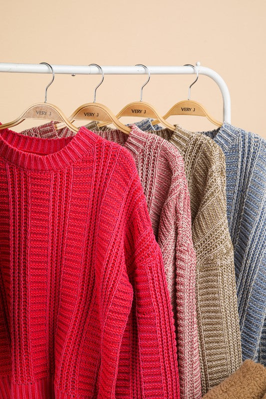 Two Tone Cozy Knit Sweaters