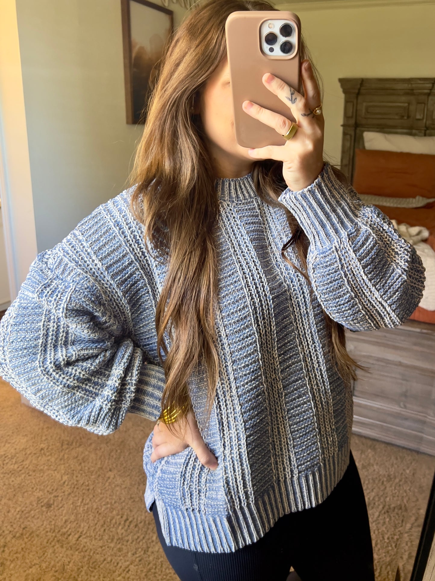 Two Tone Cozy Knit Sweaters