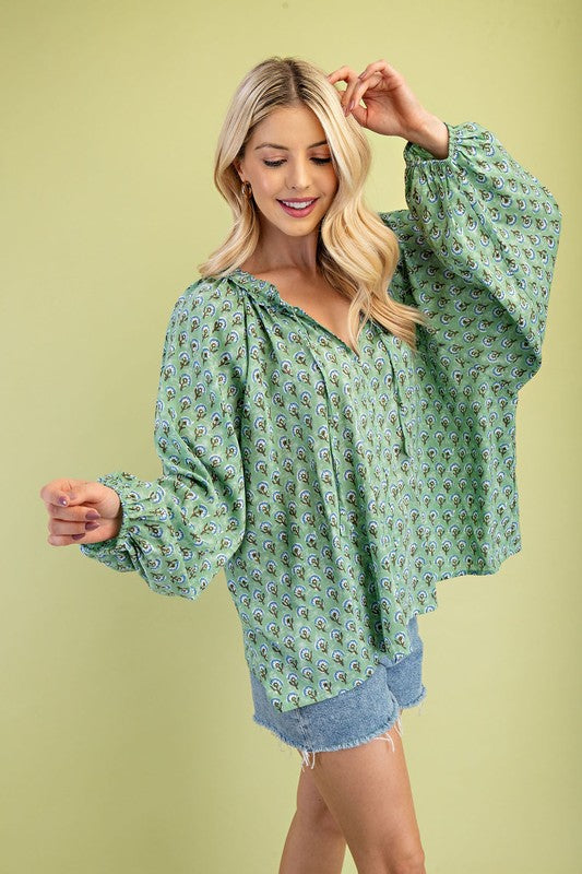 Jane Printed Blouse Top