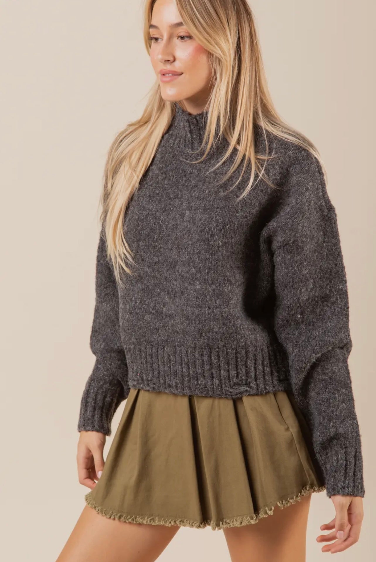 Mock Neck Cozy Sweater Top