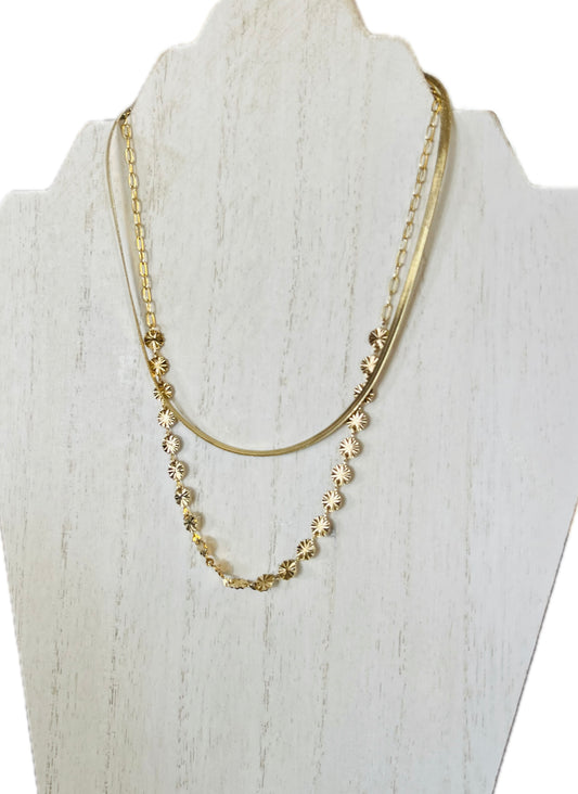 Layered Medallion Gold Necklace