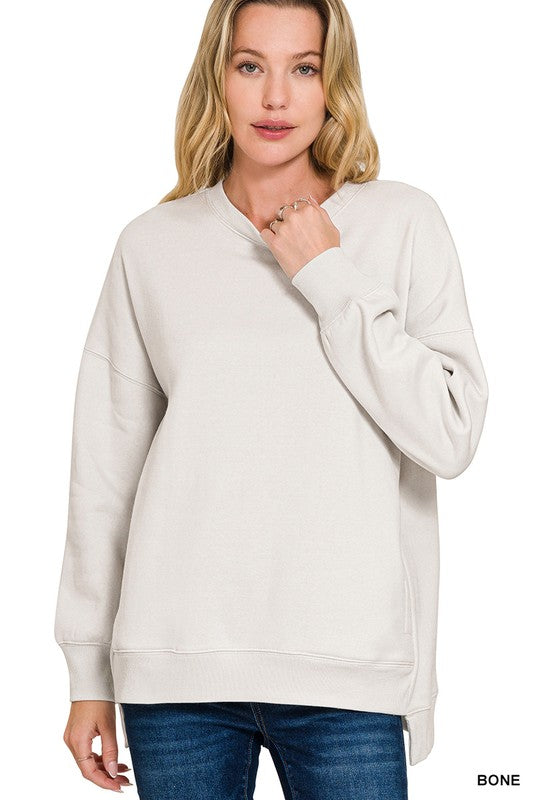 Zenana Fleece Hi-Low Pullovers