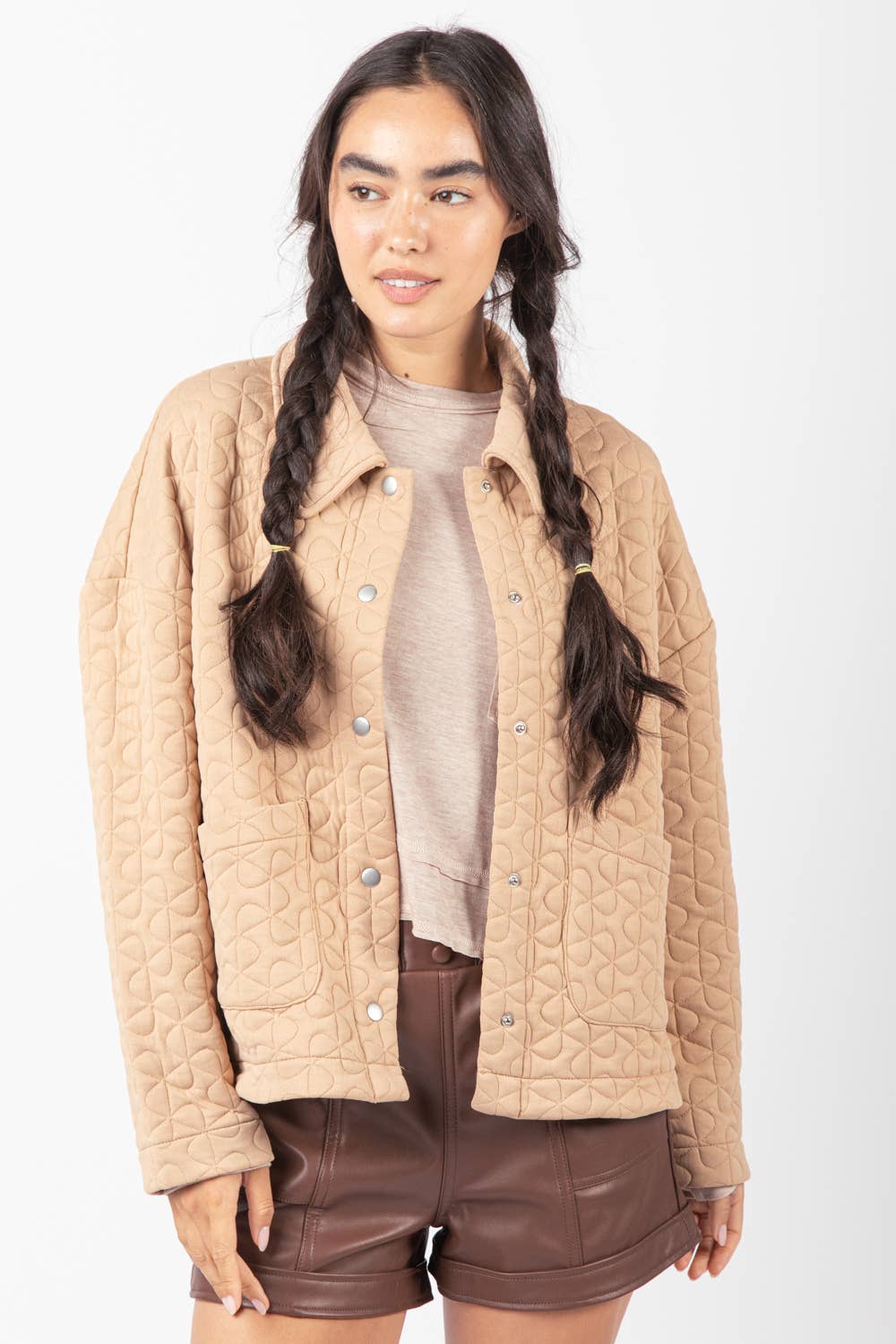 Oatmeal Quilted Jacket