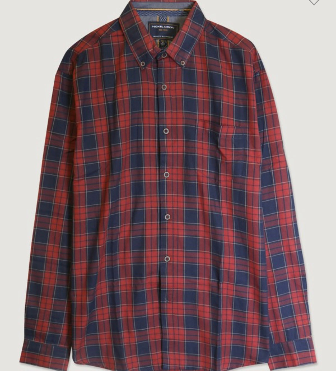 Red Mens Plaid Button Up Shirt